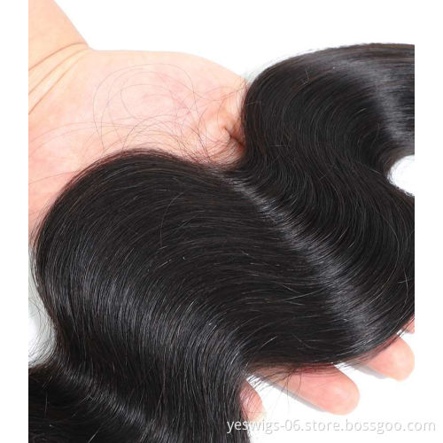 Brazilian Body Wave Hair 4 Bundles with Closure Remy Human Hair Weave Bundles With Closure Natural Color